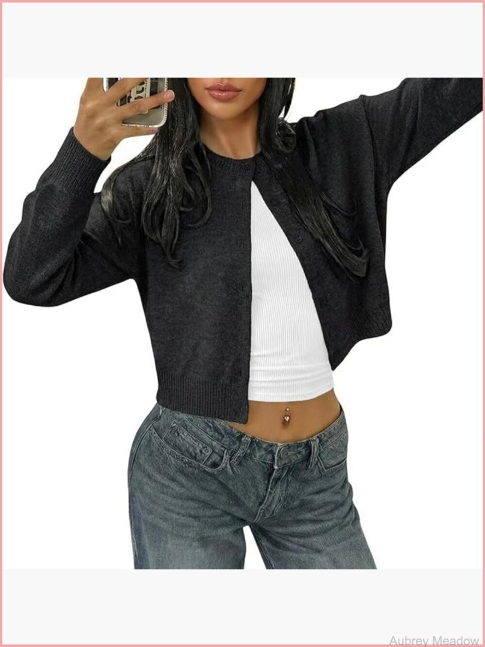 Cropped Cardigan Sweater for Women Lightweight Button Down Spring Fall 2026